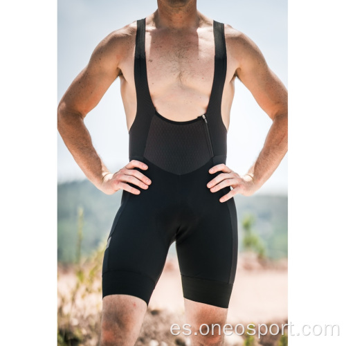 Pantalones cortos de babero esenciales de los hombres todo el ciclismo negro babero